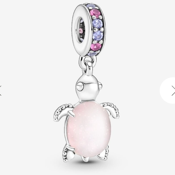 Pandora Murano Glass Pink Sea Turtle Dangle Charm - Picture 1 of 7
